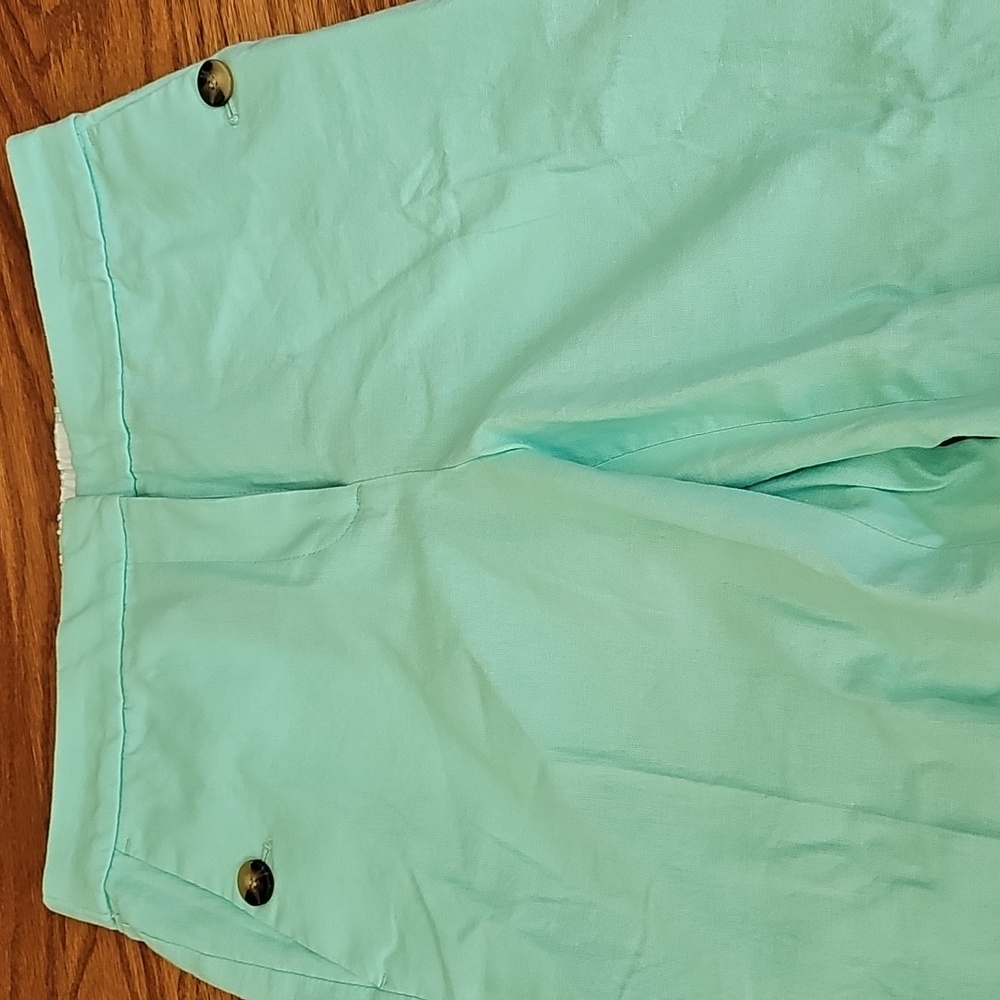 Mint Green Casual linen Pants - Picture 2 of 5